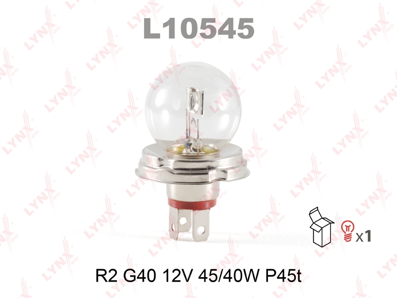 LYNXAUTO L10545 Лампа R2 12V 45/40W P45T-41 G40