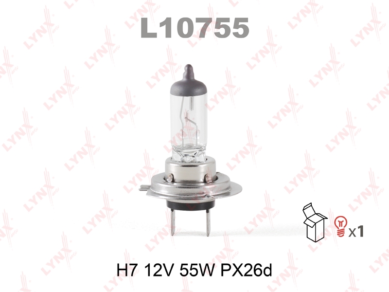 LYNXAUTO L10755 Лампа галогеновая [H7 12V 55W PX26D]