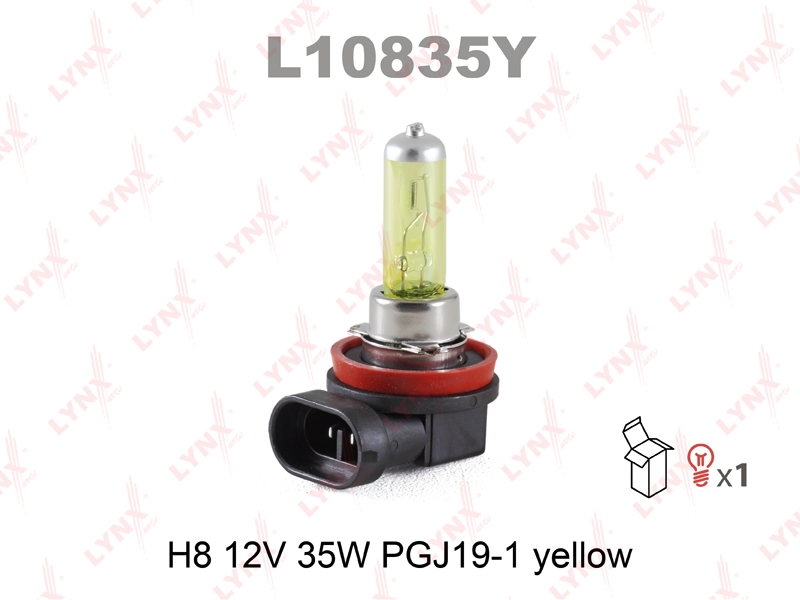 LYNXAUTO L10835Y Лампа галогеновая [H8 12V 35W PGJ19-1 YELLOW]