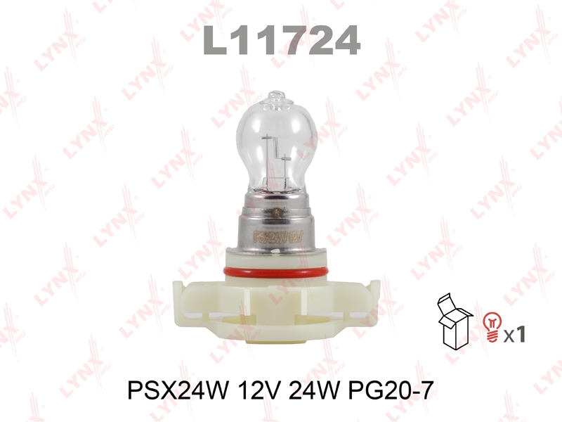 LYNXAUTO L11724 Лампа накаливания PSX24W 12V 24W PG20/7  L11724