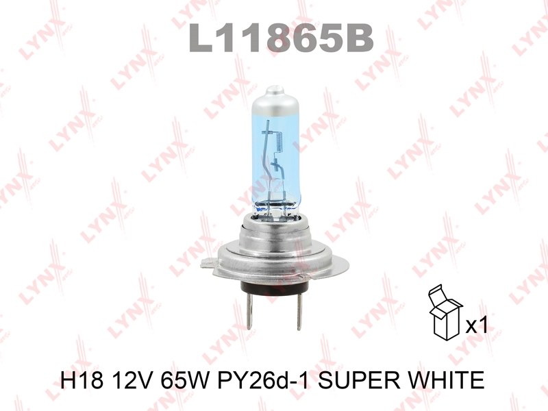 LYNXAUTO L11865B Лампа H18 12V 65W PY26d-1 SUPER WHITE