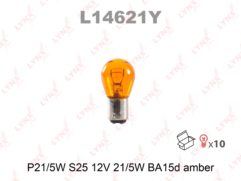 LYNXAUTO L14621Y L14621Y P21/5W S25 12V 21/5W BA15D AMBER Лампа LYNXauto