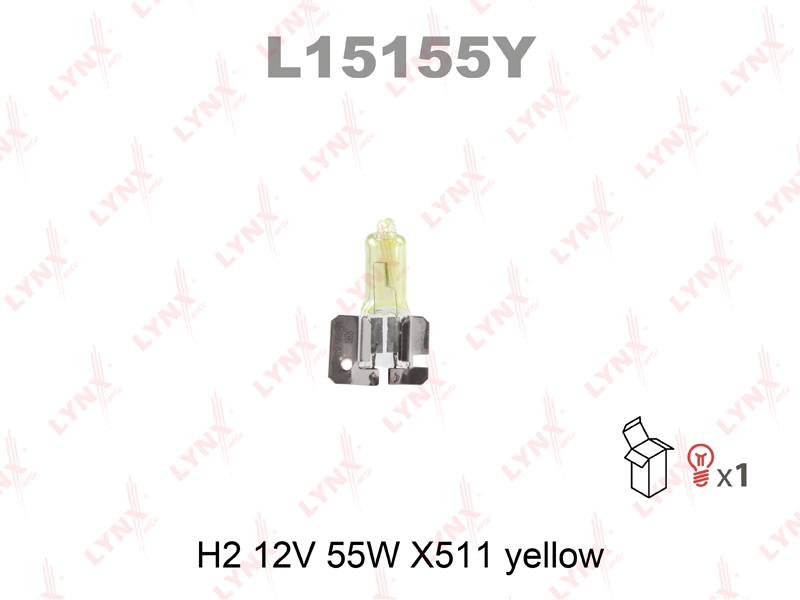 LYNXAUTO L15155Y Лампа H2 12V 55W X511 YELLOW