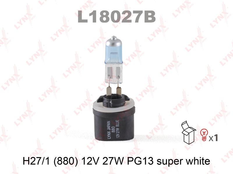 LYNXAUTO L18027B Лампа H27W/1 12V PG13 SUPER WHITE