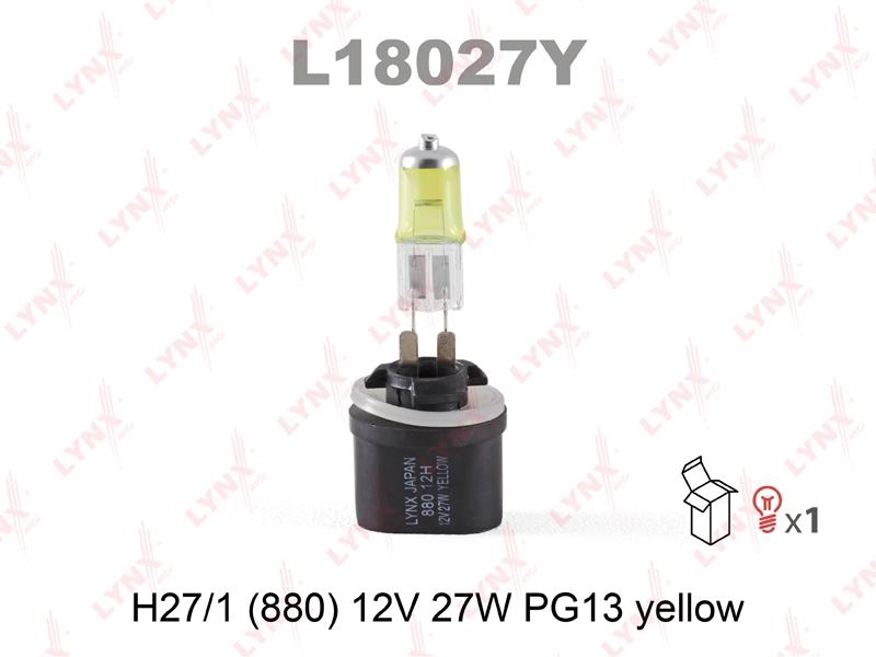 LYNXAUTO L18027Y Лампа H27W/1 12V PG13 YELLOW