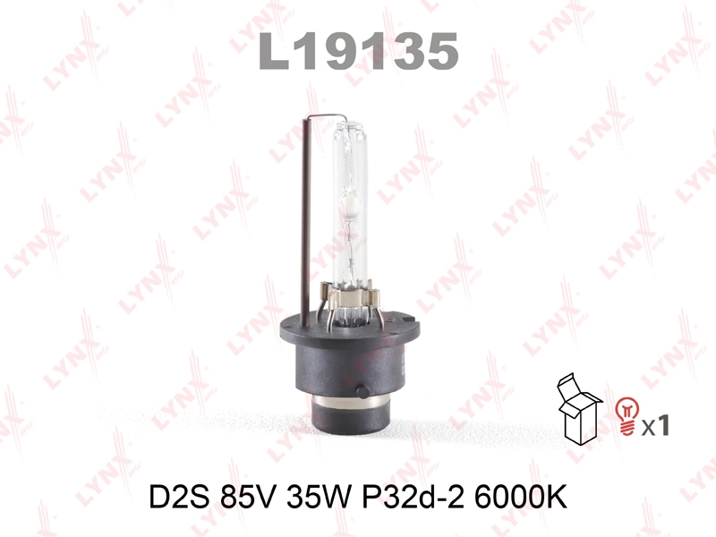 LYNXAUTO L19135 Лампа газоразрядная D2S 12V 35W P32d-2 6000K  L19135