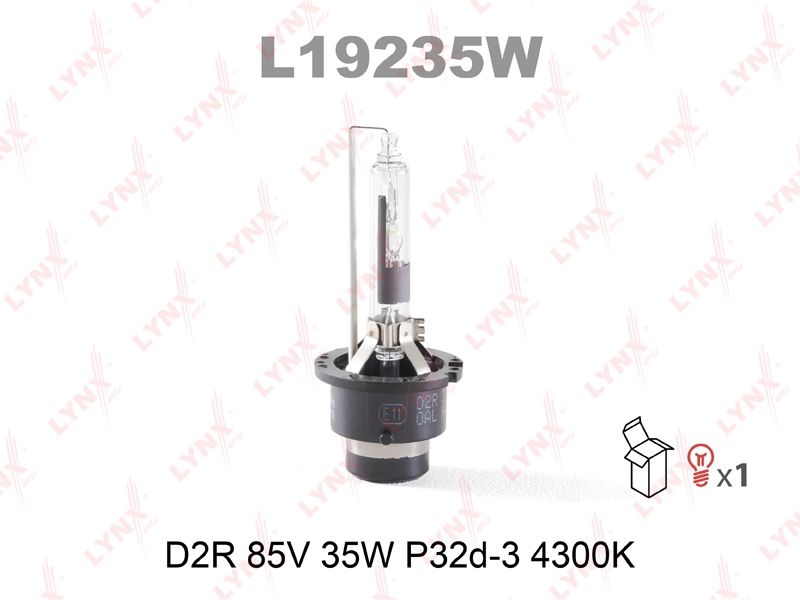 LYNXAUTO L19235W Лампа газоразрядная D2R 12V 35W P32d-3 4300K  L19235W