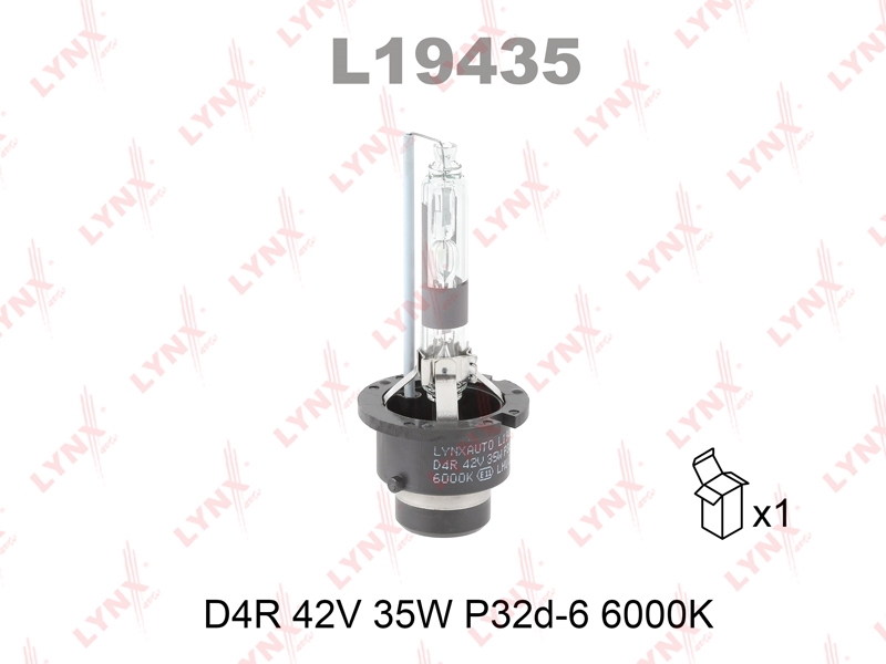 LYNXAUTO L19435 Лампа D4R 12V (35W) P32d-6 6000K