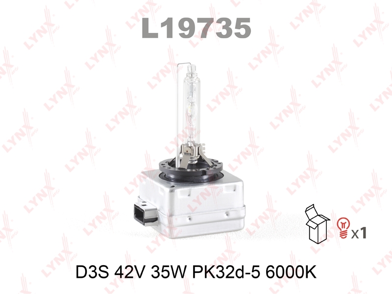 LYNXAUTO L19735 Лампа ксеноновая D3S 42V 35W PK32d-5 6000K LYNXauto