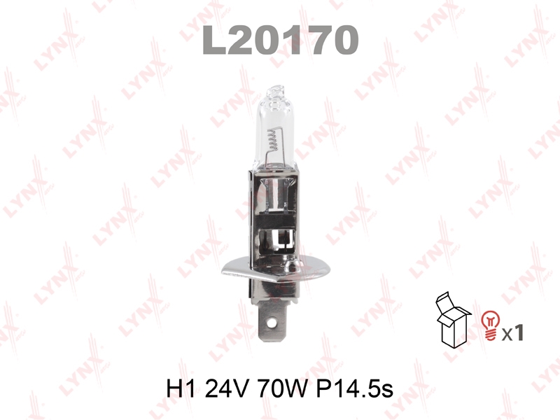 LYNXAUTO L20170 Лампа H1 24V 70W P14.5S HCV