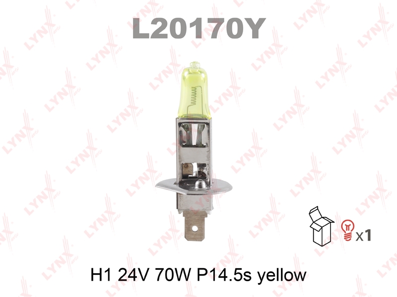 LYNXAUTO L20170Y Лампа H1 24V 70W P14.5s YELLOW HCV