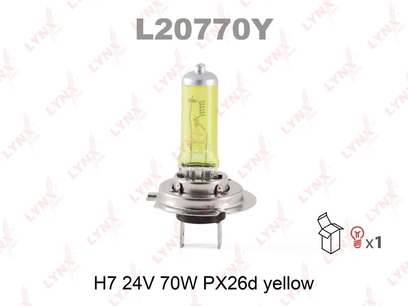 LYNXAUTO L20770Y Лампа H7 24V 70W РХ26d YELLOW HCV