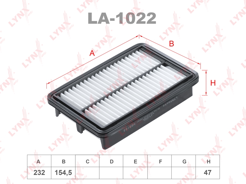 LYNXAUTO LA1022 Фильтр воздушный