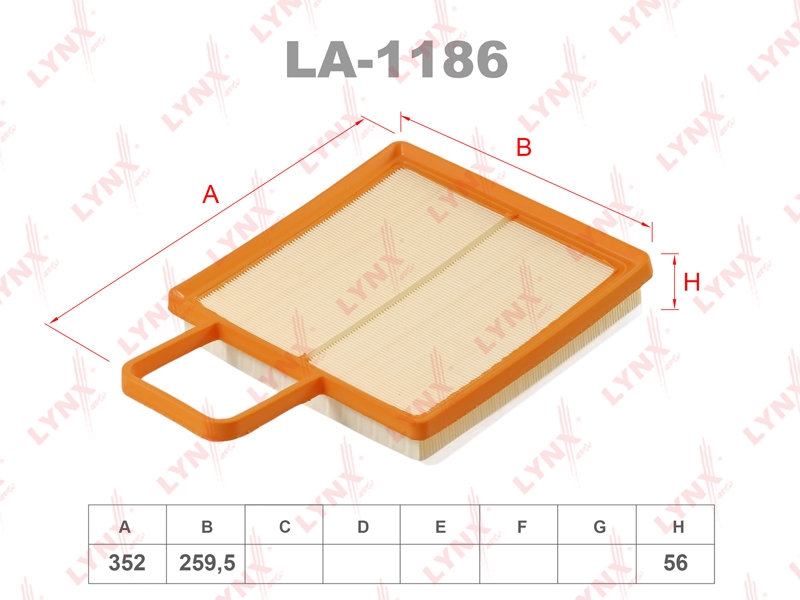 LYNXAUTO LA1186 Фильтр воздушный GREAT WALL Wingle 7 2.0 18-