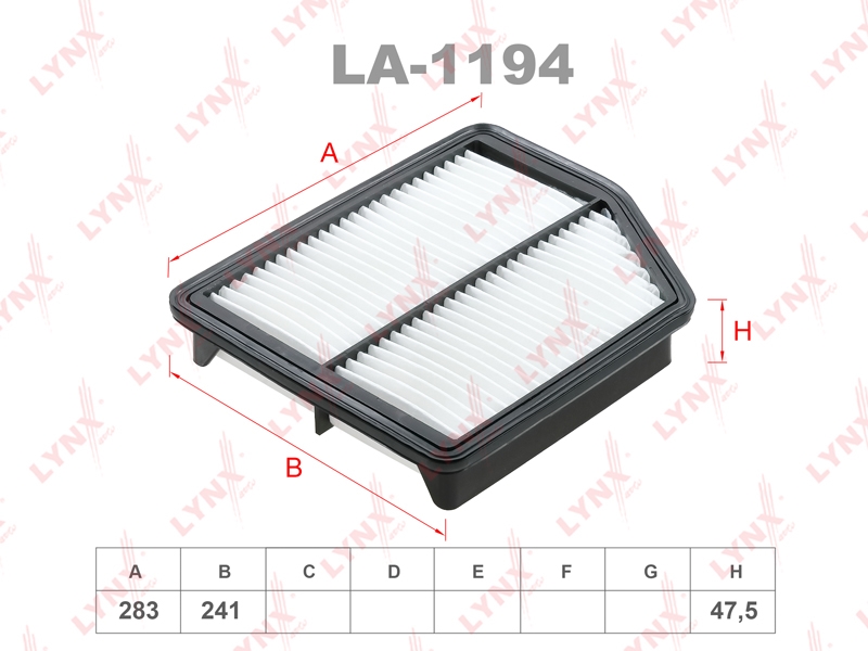 LYNXAUTO LA1194 Фильтр воздушный GEELY X7 19>