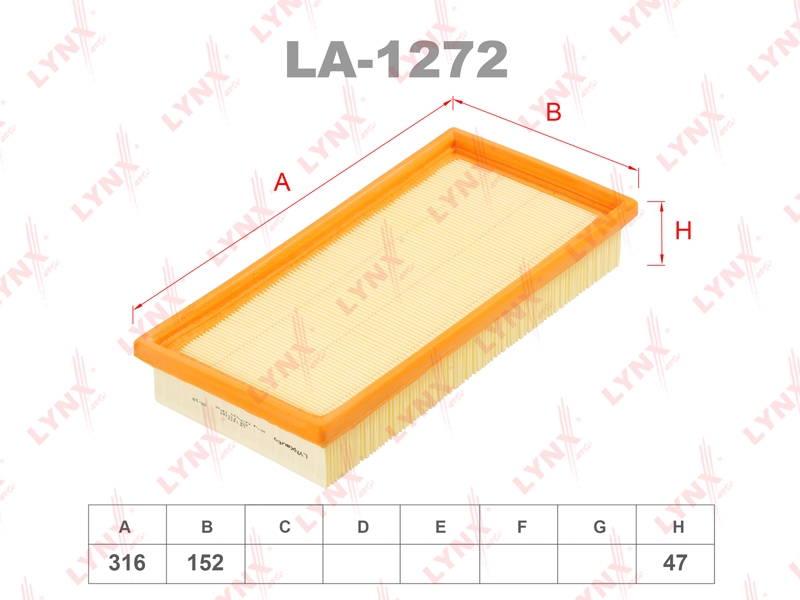 LYNXAUTO LA1272 Фильтр воздушный