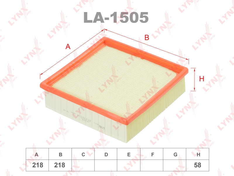 LYNXAUTO LA1505 Фильтр воздушный подходит для LADA 2108-12 инж. LA-1505