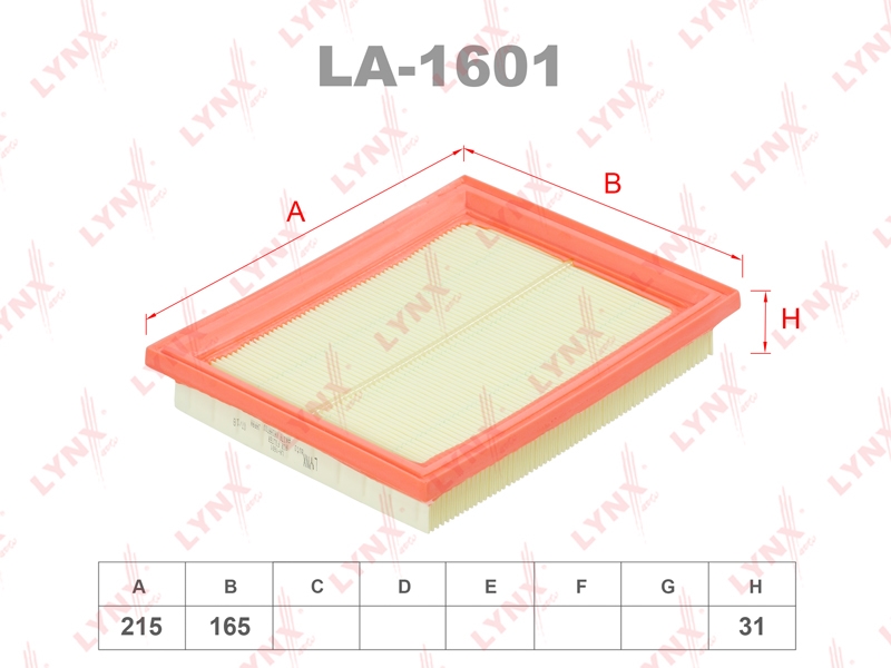 LYNXAUTO LA1601 Фильтр воздушный