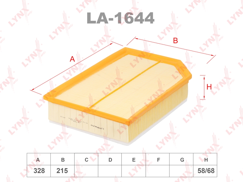 LYNXAUTO LA1644 Фильтр воздушный