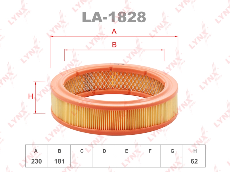 LYNXAUTO LA1828 Фильтр воздушный LADA 2101-07/2108-099/2113-15/NIVA 2121/2131/OKA 1111