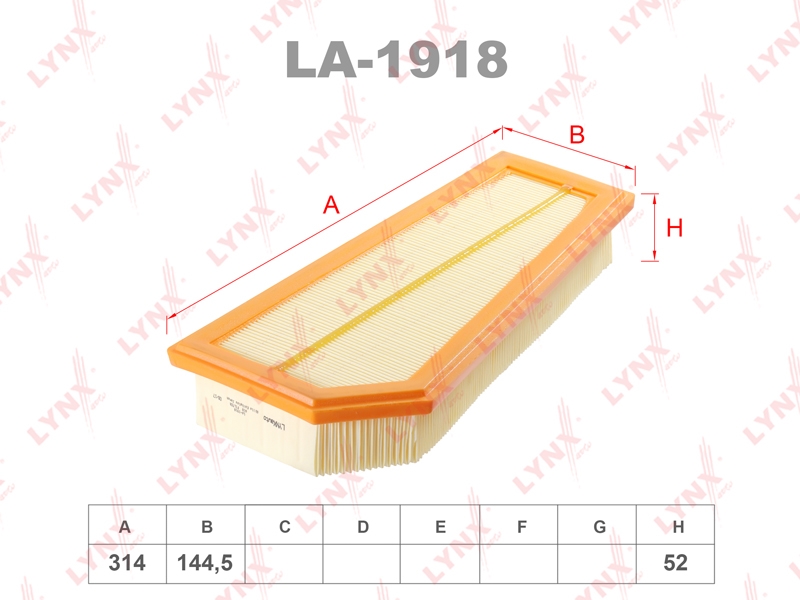 LYNXAUTO LA1918 Фильтр воздушный