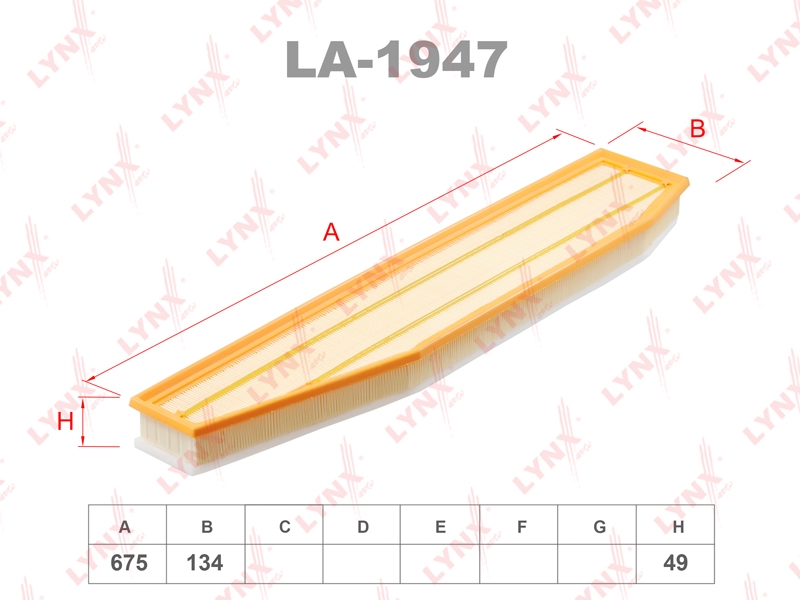 LYNXAUTO LA1947 Фильтр воздушный