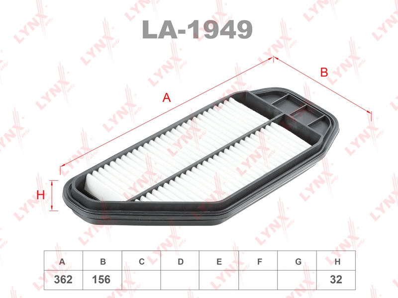 LYNXAUTO LA1949 Фильтр воздушный