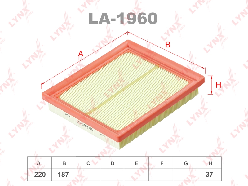 LYNXAUTO LA1960 Фильтр воздушный