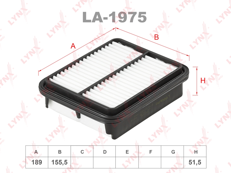 LYNXAUTO LA1975 Фильтр воздушный