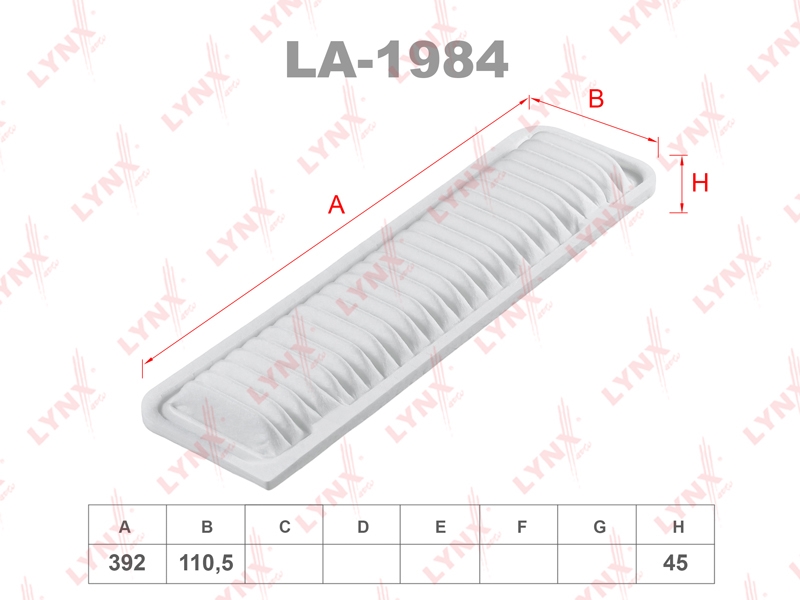 LYNXAUTO LA1984 Фильтр воздушный