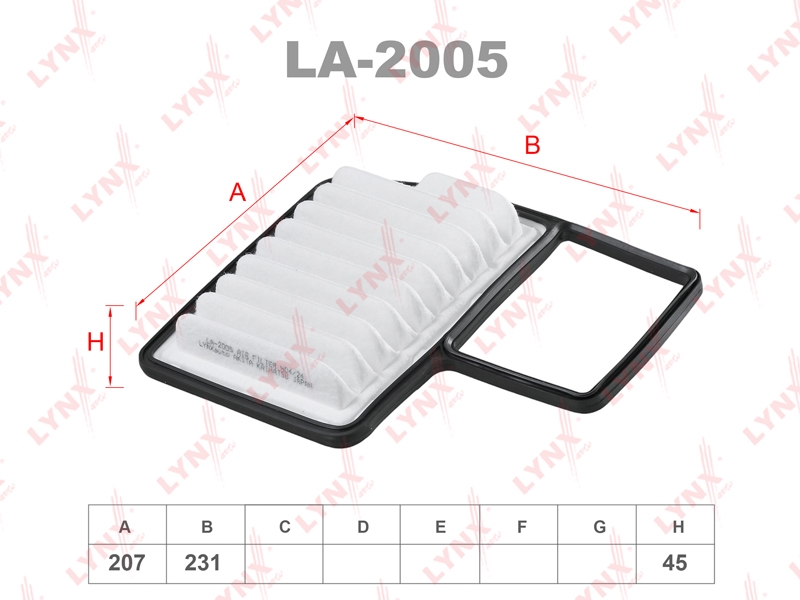 LYNXAUTO LA2005 Фильтр воздушный