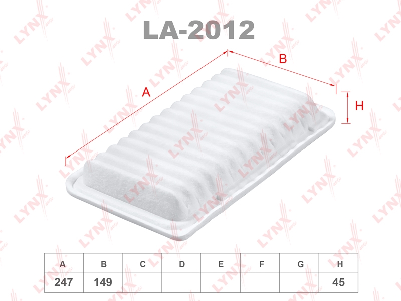 LYNXAUTO LA2012 Фильтр воздушный