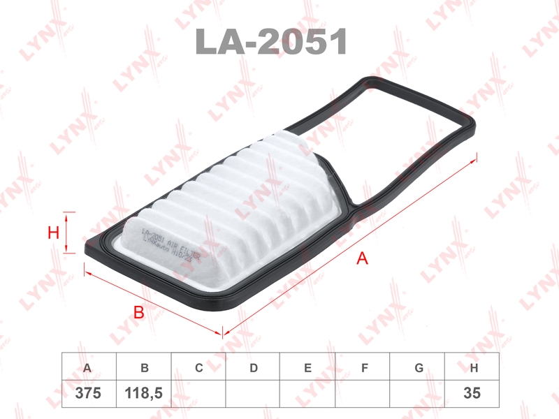 LYNXAUTO LA2051 Фильтр воздушный