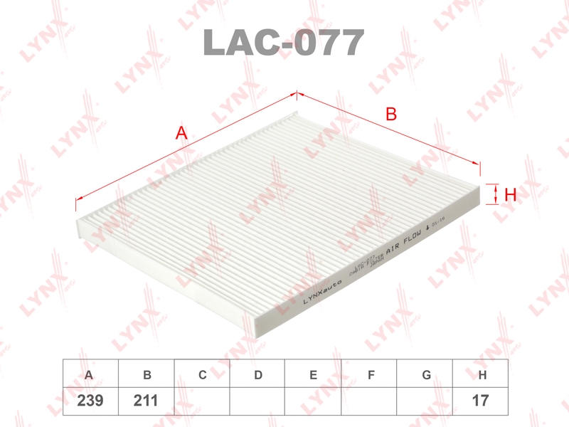 LYNXAUTO LAC077 Фильтр салона