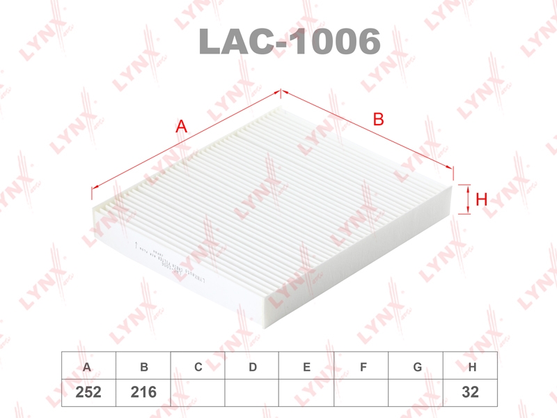 LYNXAUTO LAC1006 Фильтр салона