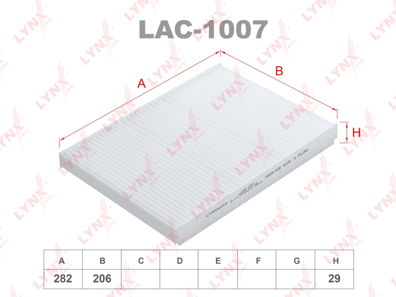 LYNXAUTO LAC1007 Фильтр салонный стандарт