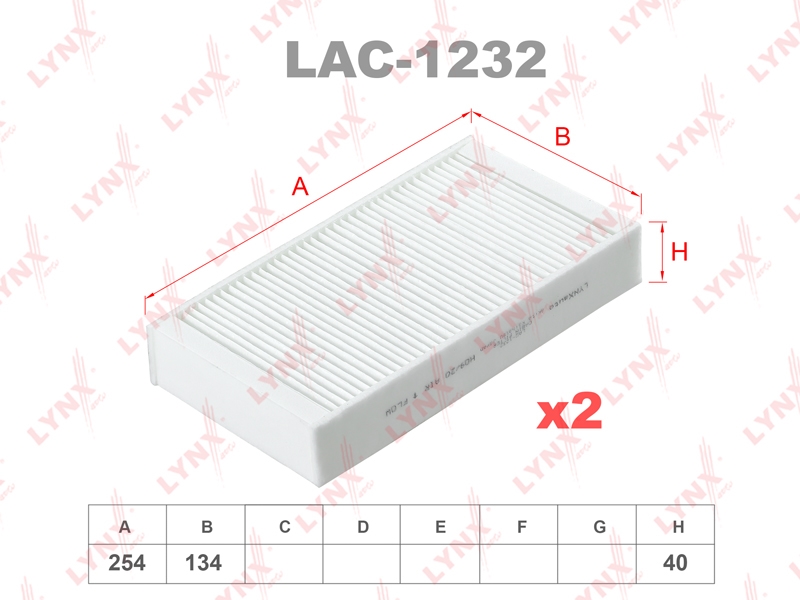 LYNXAUTO LAC1232 Фильтр салона (2шт.)