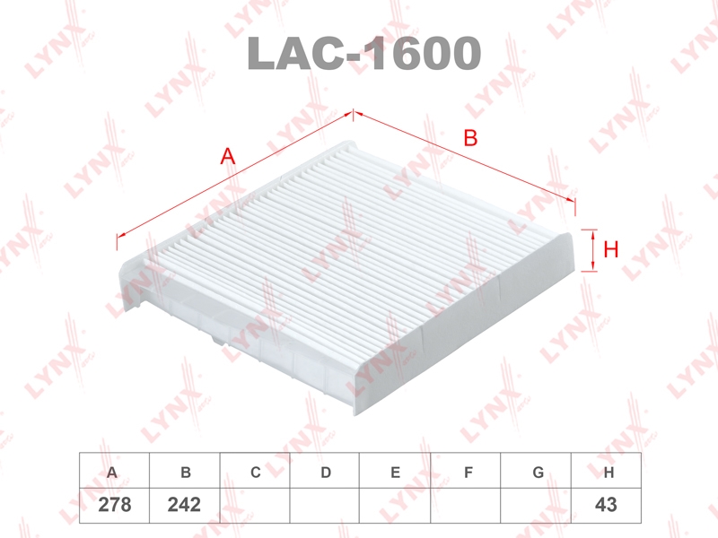 LYNXAUTO LAC1600 Фильтр салонный стандарт