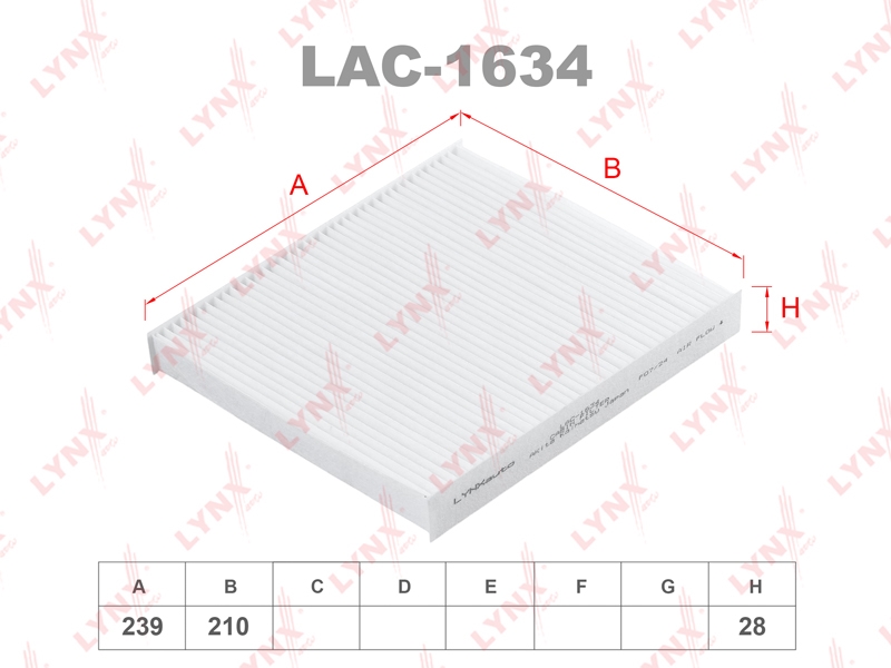 LYNXAUTO LAC1634 Фильтр салонный