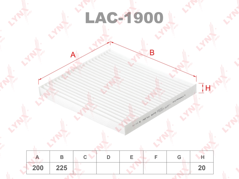 LYNXAUTO LAC1900 Фильтр салона