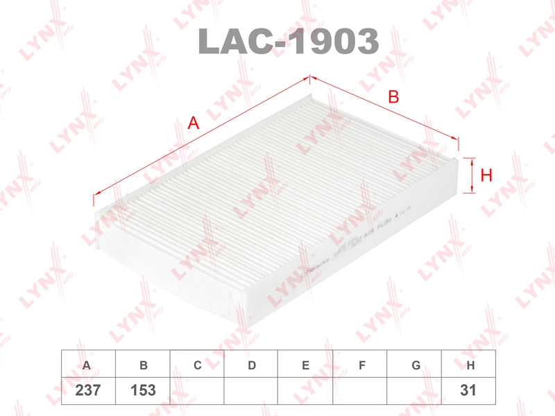 LYNXAUTO LAC1903 Фильтр салона