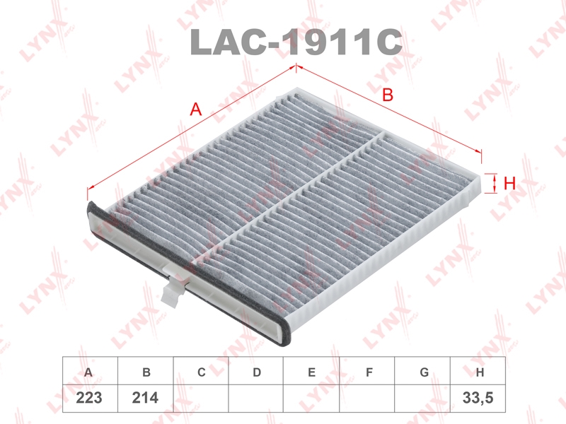 LYNXAUTO LAC1911C Фильтр салонный угольный