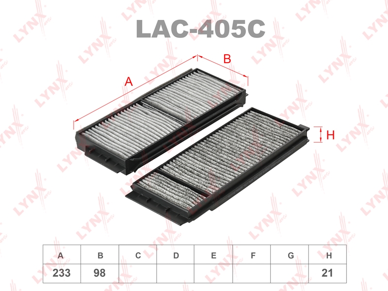 LYNXAUTO LAC405C Фильтр салона угольный (2шт)