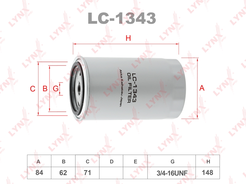 LYNXAUTO LC1343 Фильтр масляный