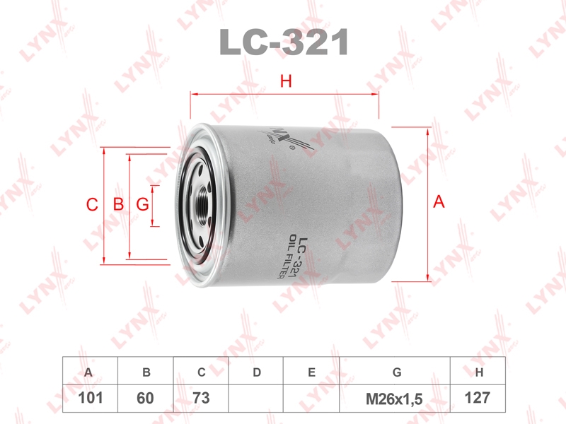 LYNXAUTO LC321 Фильтр масляный