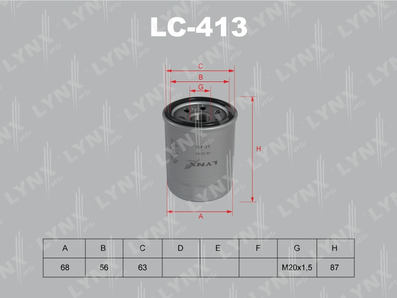 LYNXAUTO LC413 Фильтр масляный