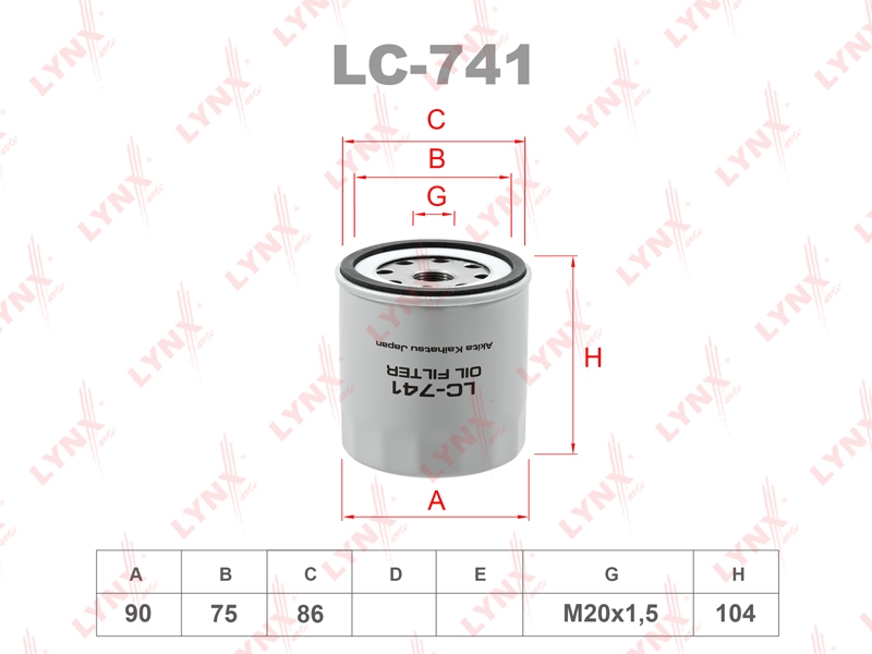 LYNXAUTO LC741 Фильтр масляный