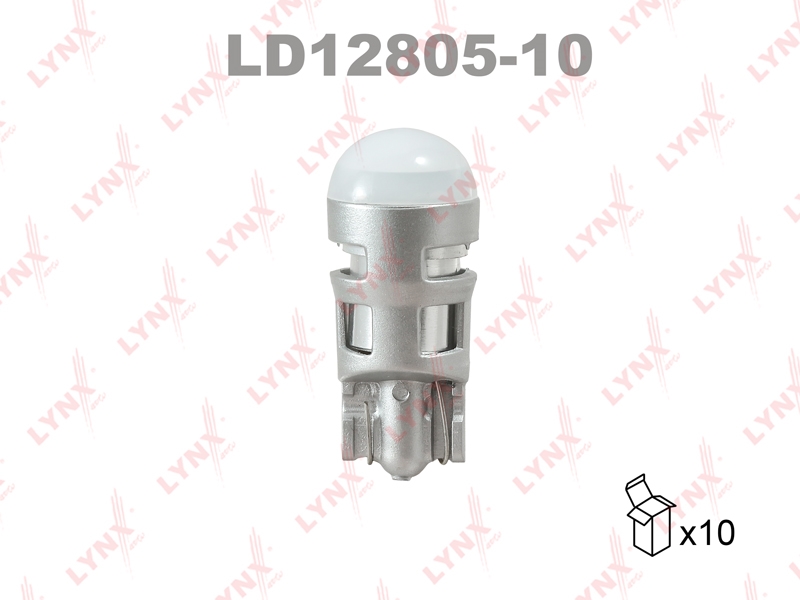 LYNXAUTO LD1280510 Лампа LED W5W 12V 5W W2.1x9.5d 6500K