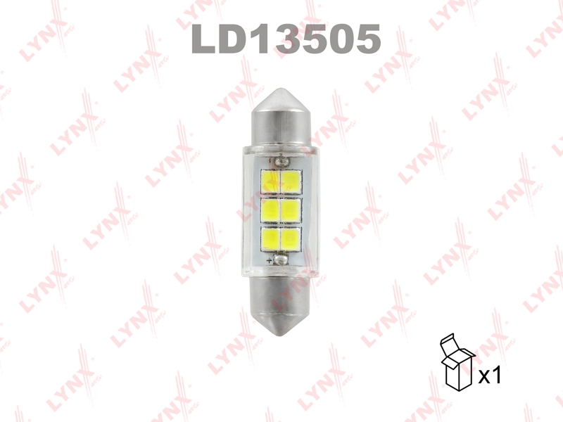 LYNXAUTO LD13505 Лампа LED C5W 12V SV8.5 T11X35mm 6900K
