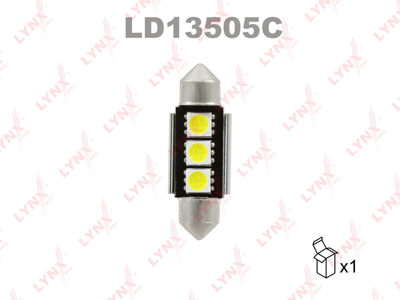 LYNXAUTO LD13505C Лампа светодиодная LED C5W T11x35 12V SV8,5-8 SMDx3 7000K CANbus